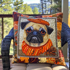 Charming Pugs Quilted Cushion Cover printed cushion cover