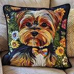 Charming Yorkie Quilted Cushion Cover printed cushion cover