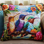 Cheerful Bird Song Quilted Cushion Cover printed cushion cover