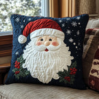 Cheerful Claus Quilted Cushion Cover printed cushion cover