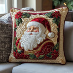 Cheerful Santa Quilted Cushion Cover printed cushion cover