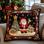 Cheerful Santa Quilted Cushion Cover printed cushion cover