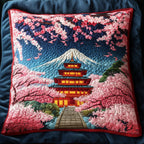Cherry Blooms Path Quilted Cushion Cover printed cushion cover