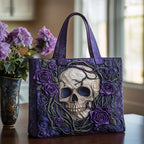 Chic Skull Quilted Tote Bag printed tote bag