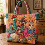 Chicken Country Charm Quilted Tote Bag printed tote bag