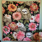 Chill Sloth Quilted Blanket printed blanket