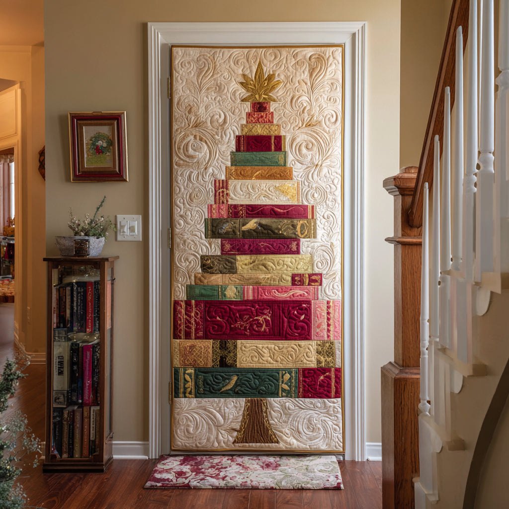 Christmas Library Dreams Quilted Door Curtain printed door curtain