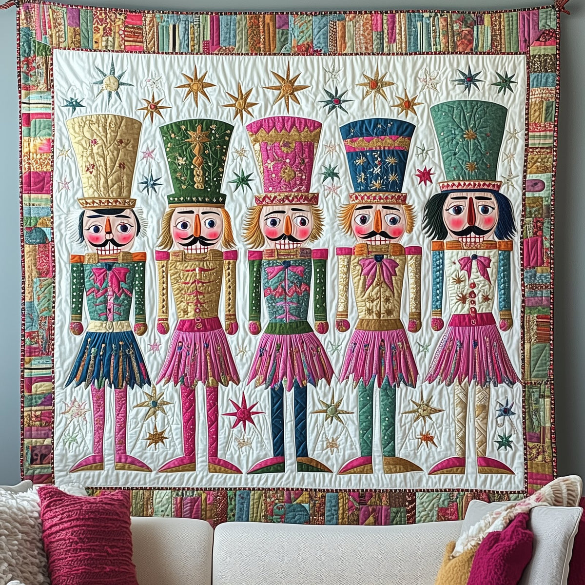 Christmas Nutcracker Quilted Blanket printed blanket