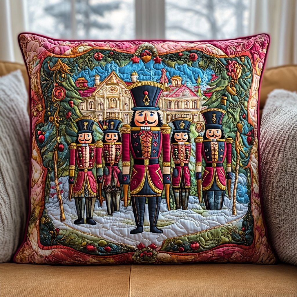 Christmas Nutcracker Toy Quilted Cushion Cover printed cushion cover