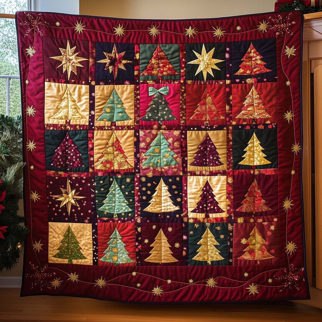 Christmas Patchwork Quilted Blanket printed blanket