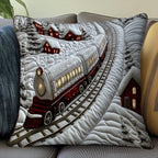 Christmas Railway Quilted Cushion Cover printed cushion cover