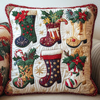 Christmas Santa Boot Quilted Cushion Cover printed cushion cover