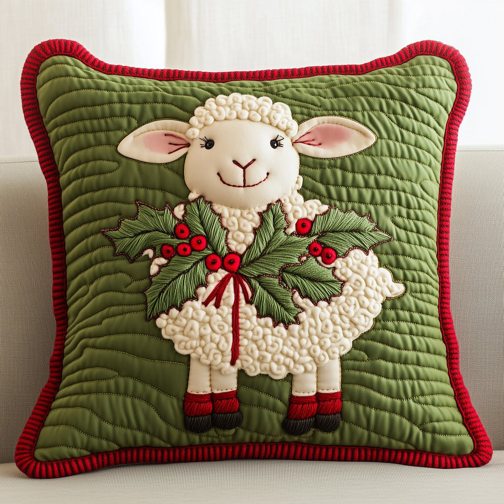 Christmas Sheep Quilted Cushion Cover printed cushion cover