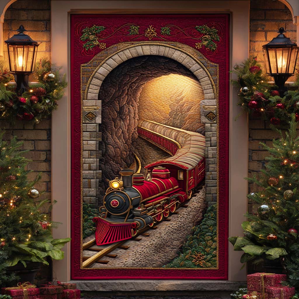 Christmas Steam Voyager Quilted Door Curtain printed door curtain