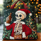 Christmas Sugar Skull Quilted Tote Bag printed tote bag
