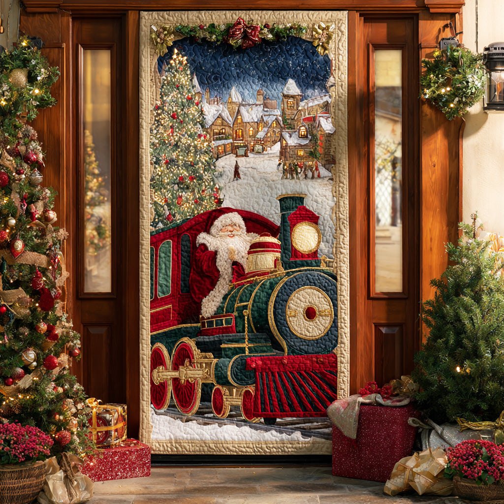 Christmas Train Journey Quilted Door Curtain printed door curtain