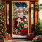 Christmas Train Journey Quilted Door Curtain printed door curtain