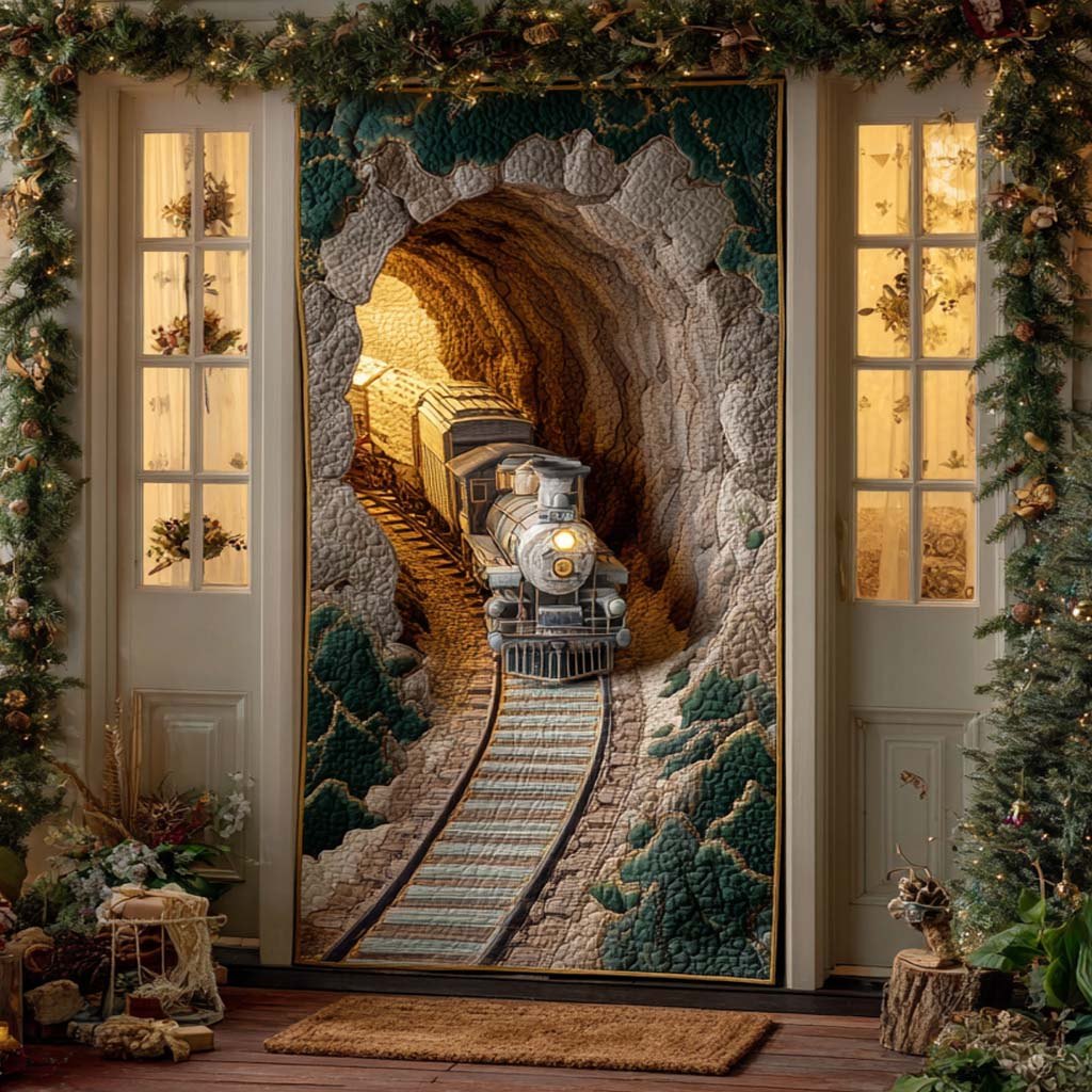 Christmas Train Quilted Door Curtain printed door curtain