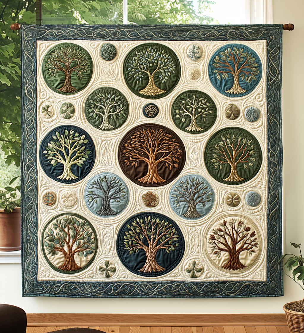 Circle of Growth Quilted Blanket printed blanket
