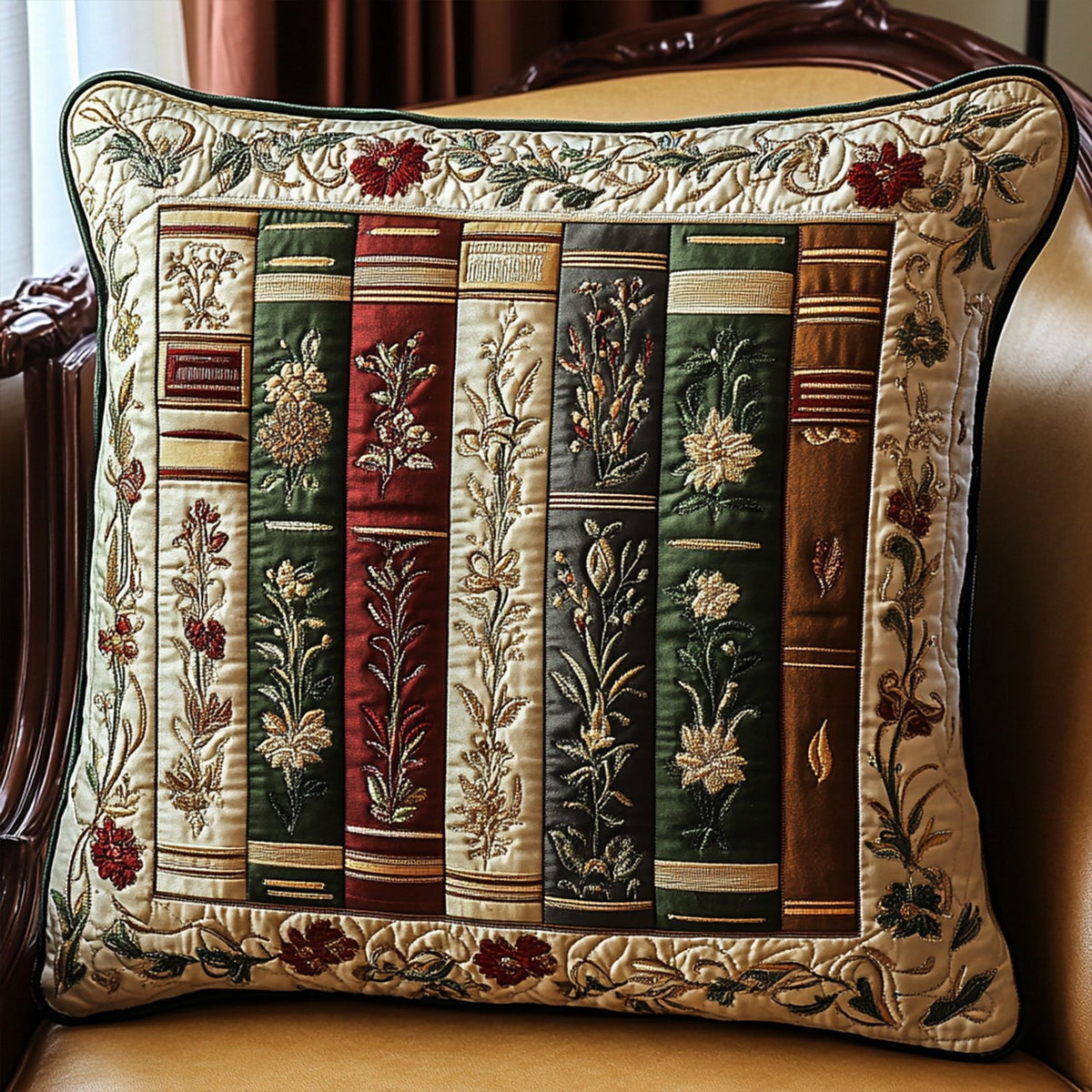 Classic Chapters Quilted Cushion Cover printed cushion cover