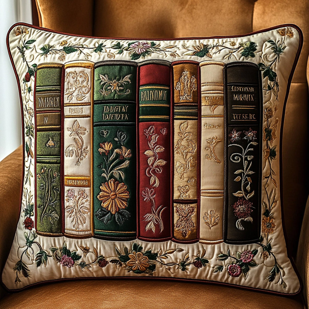 Classic Chapters Quilted Cushion Cover printed cushion cover