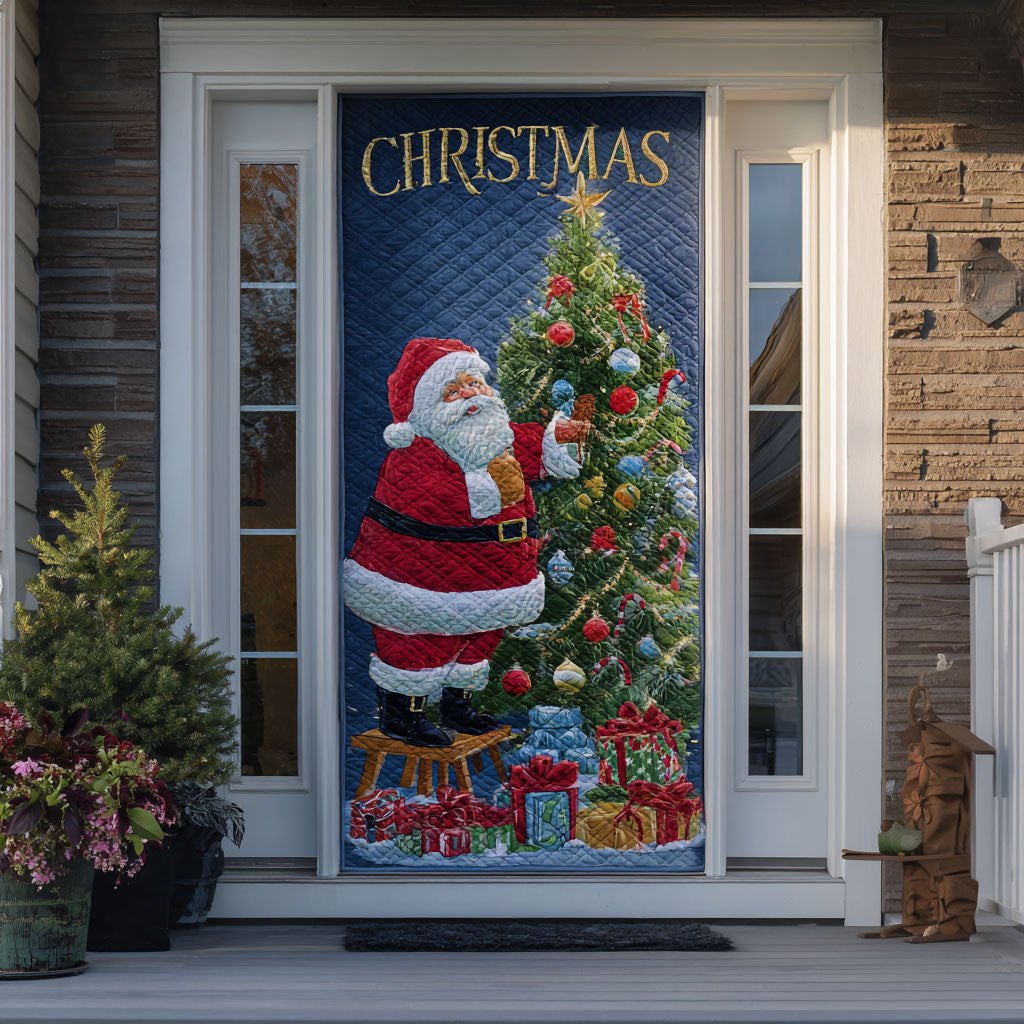 Classic Christmas Claus Quilted Door Curtain printed door curtain