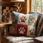 Classic Paw Quilted Cushion Cover printed cushion cover