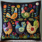 Cluck Cozy Quilted Cushion Cover printed cushion cover