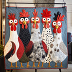 Cluckin' Color Parade Quilted Blanket printed blanket