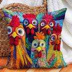 Cluckin Crazy Quilted Cushion Cover printed cushion cover