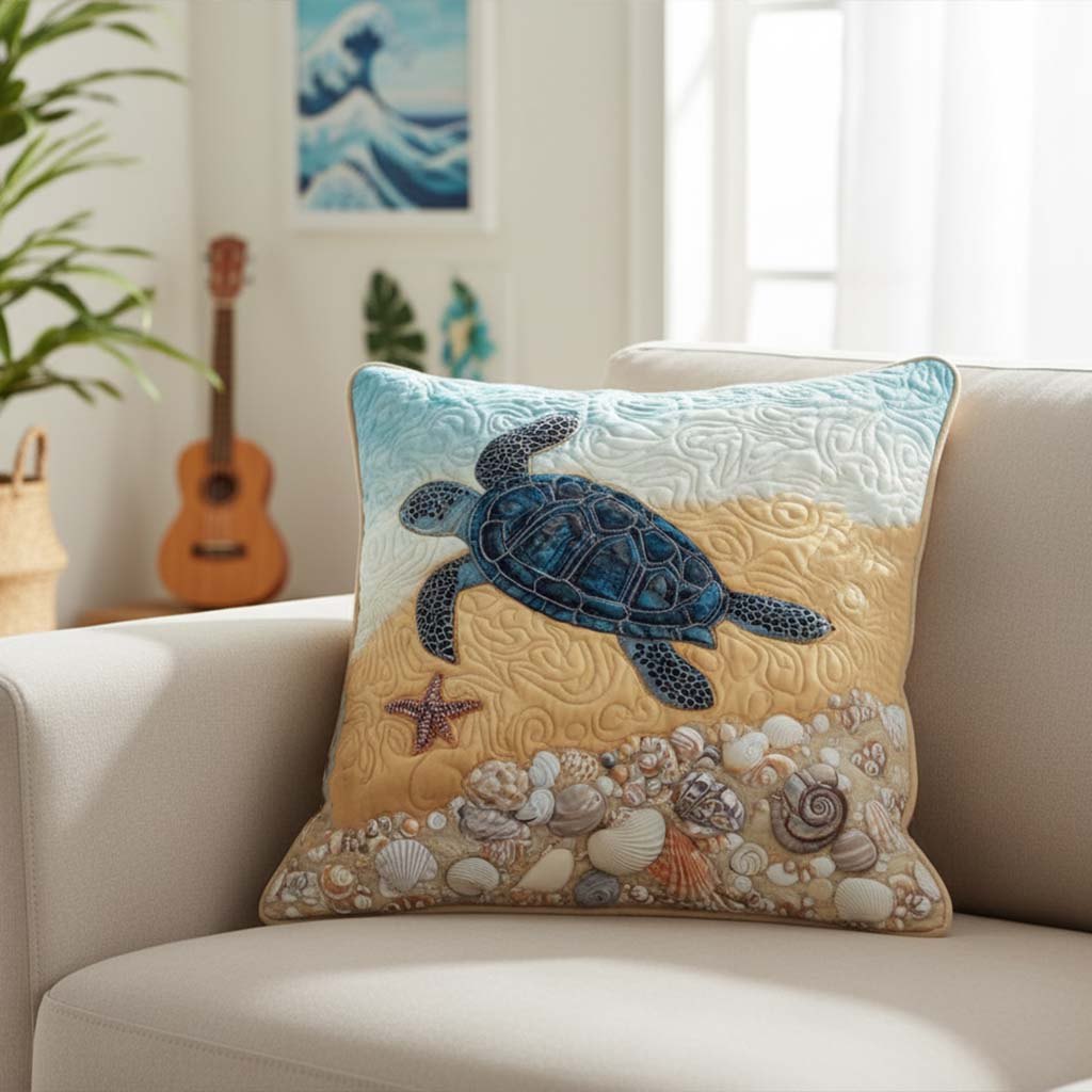 Coastal Charm Quilted Cushion Cover printed cushion cover