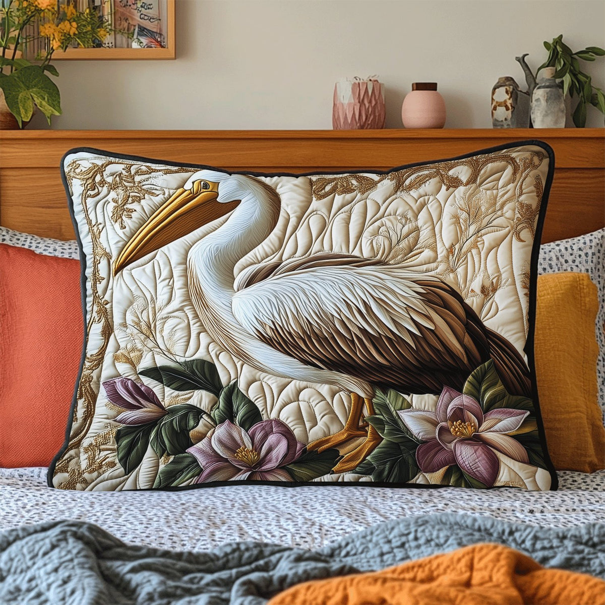 Coastal Elegance Quilted Bedding Cushion Cover printed cushion cover