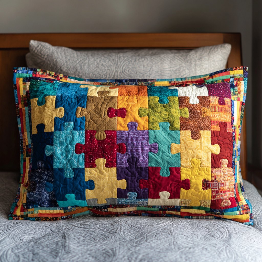Color Blocks Quilted Bedding Cushion Cover printed cushion cover
