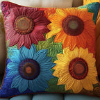 Colorburst Garden Quilted Cushion Cover printed cushion cover