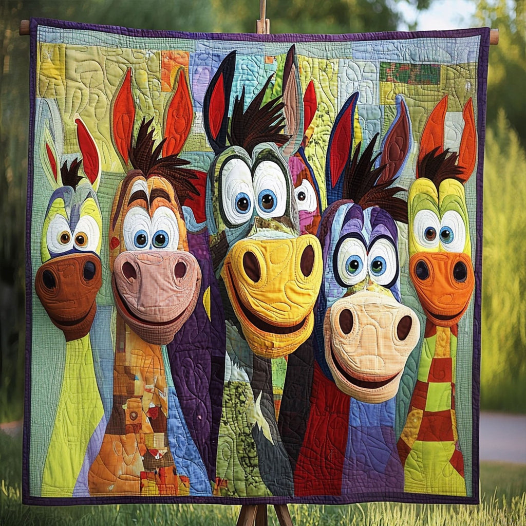 Colorful Burros Quilted Blanket printed blanket