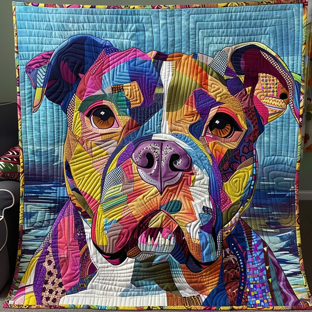 Colorful Canine Dreams Quilted Blanket printed blanket