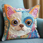Colorful Chihuahua Quilted Cushion Cover printed cushion cover