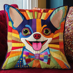 Colorful Chihuahua Quilted Cushion Cover printed cushion cover