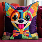 Colorful Chihuahua Quilted Cushion Cover printed cushion cover