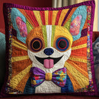 Colorful Chihuahua Quilted Cushion Cover printed cushion cover