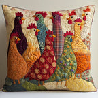 Colorful Coop Quilted Cushion Cover printed cushion cover