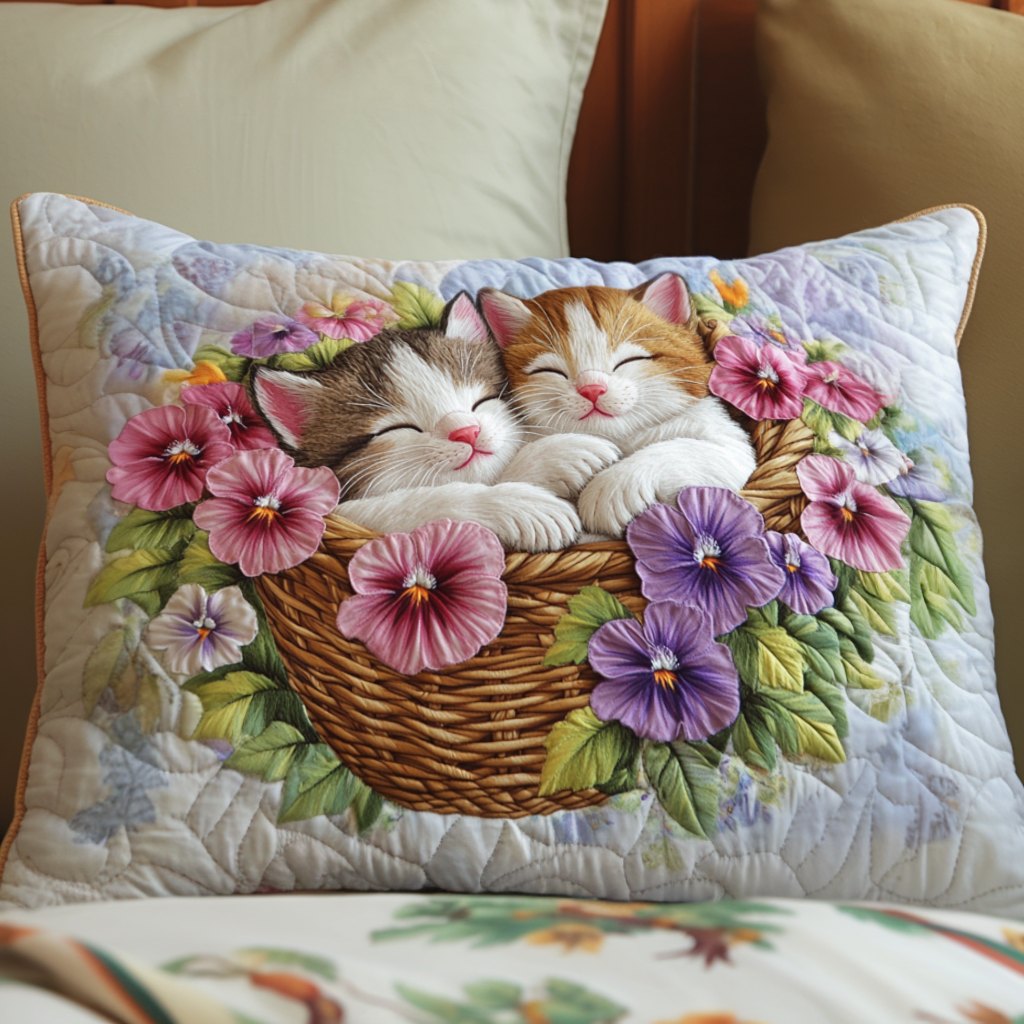 Colorful Kittens Quilted Bedding Cushion Cover printed cushion cover