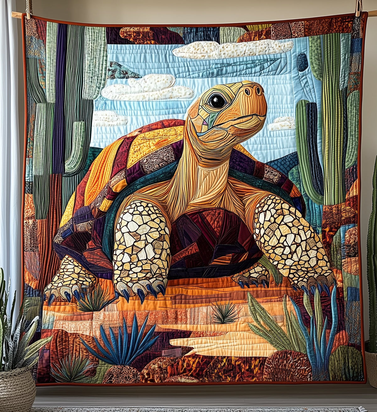 Colorful Tortoise Quilted Blanket printed blanket