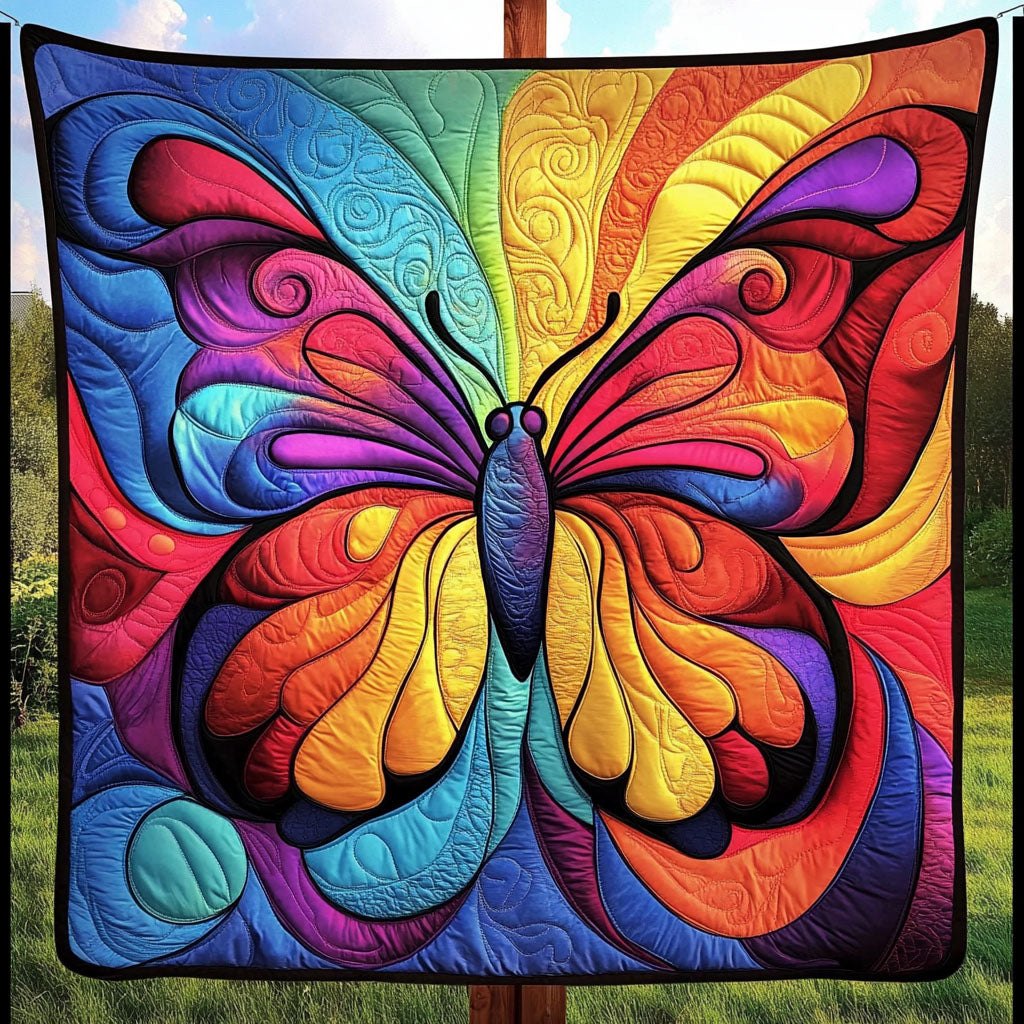 Colorful Wings Quilted Blanket printed blanket