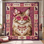 Coquette Kitty Quilted Blanket printed blanket