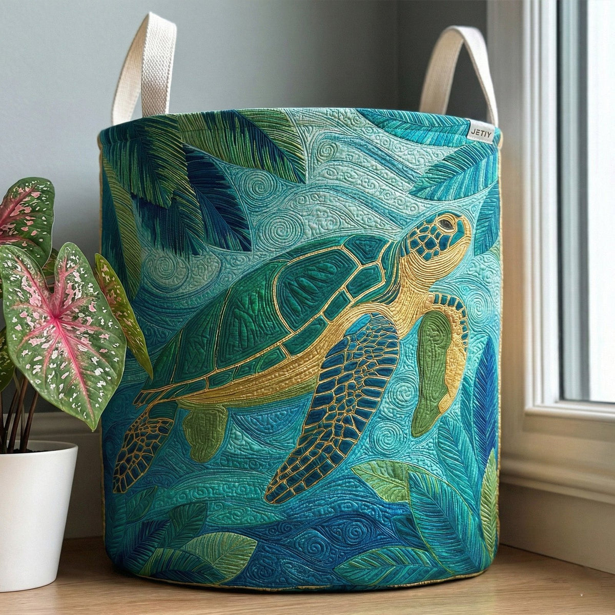 Coral Coast Charm Quilted Laundry Hamper printed laundry hamper