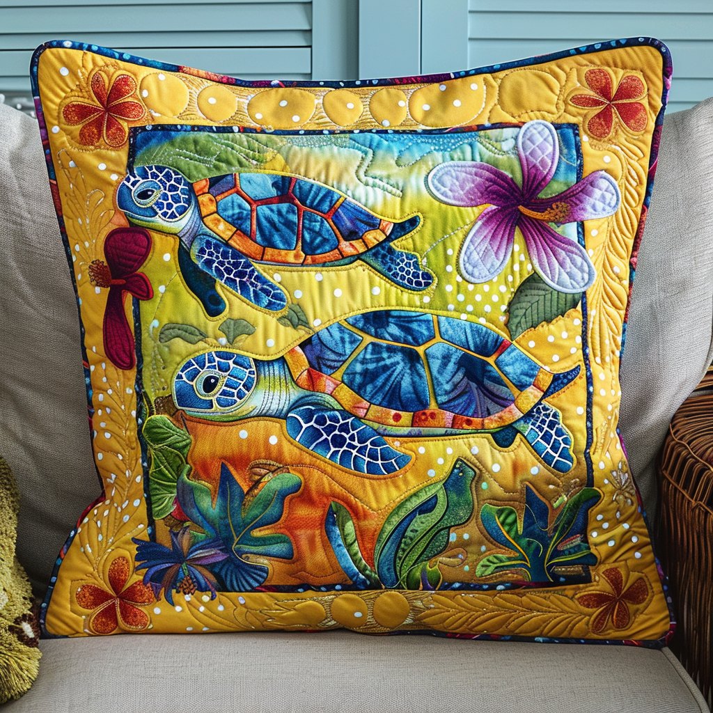Coral Cove Comfort Quilted Cushion Cover printed cushion cover