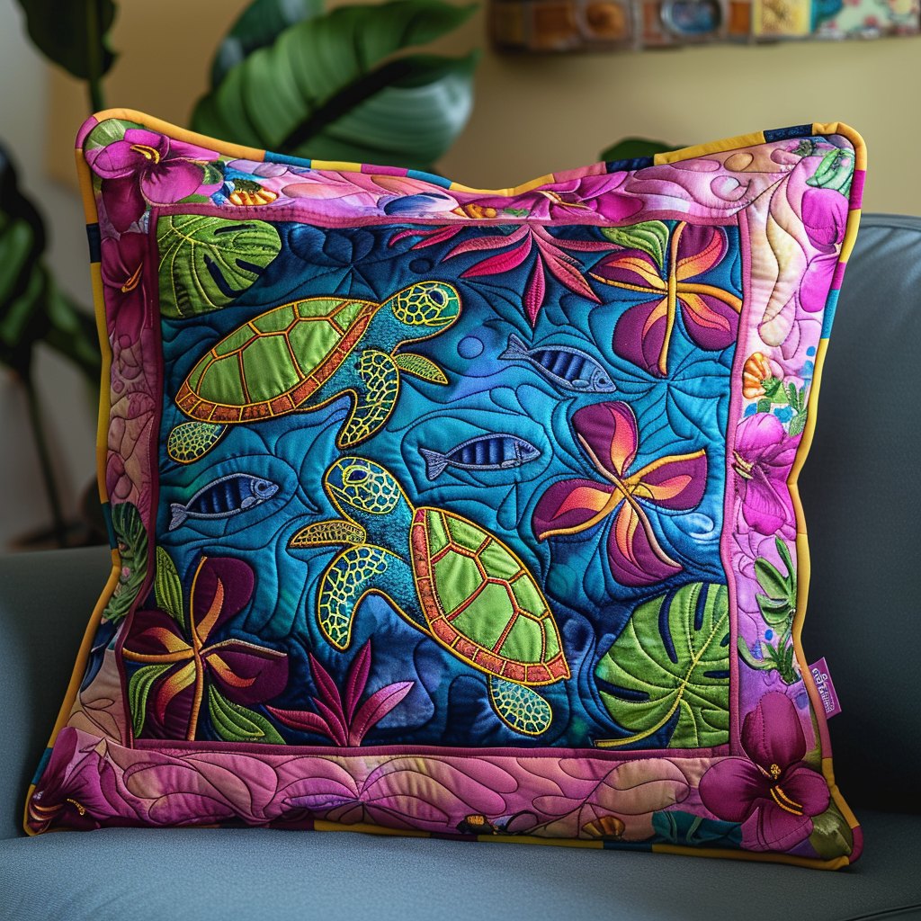 Coral Reef Comfor Quilted Cushion Cover printed cushion cover