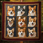 Corgi Adventure Tails Quilted Blanket printed blanket