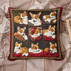 Corgi Joyride Quilted Cushion Cover printed cushion cover